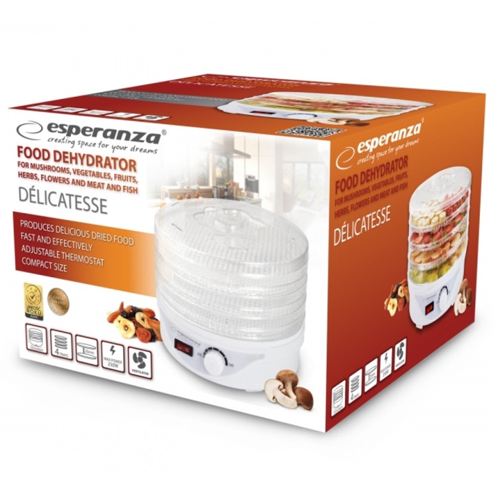 Deshidrator, Esperanza, EKD003, 250W, Alb