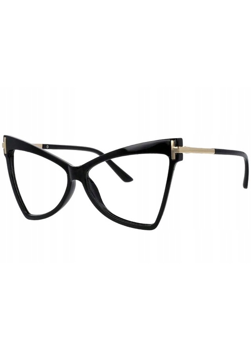 Очила с прозрачни стъкла Edibazzar, Метал/Пластмаса, Черни