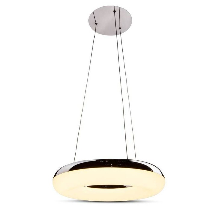V-TAC LED висулка, Неръждаема стомана/Поликарбонат, 40W, 3000K, 2800lm, Сребрист/Бял