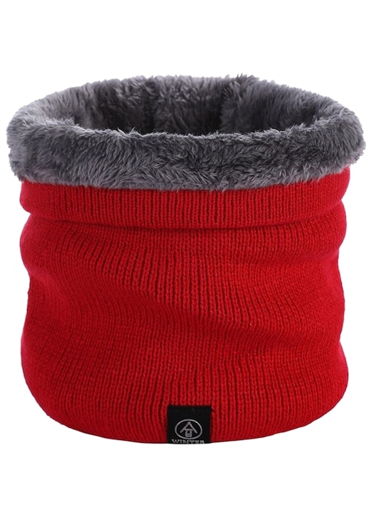 Fular circular dama, Edibazzar, Acril/Poliester, Rosu