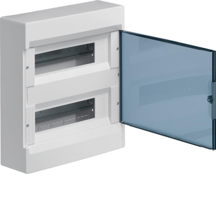 Корпус за ел. табло, Електрическо табло, Hager Polo, VD212TP, 2x12, Бяло/Сиво