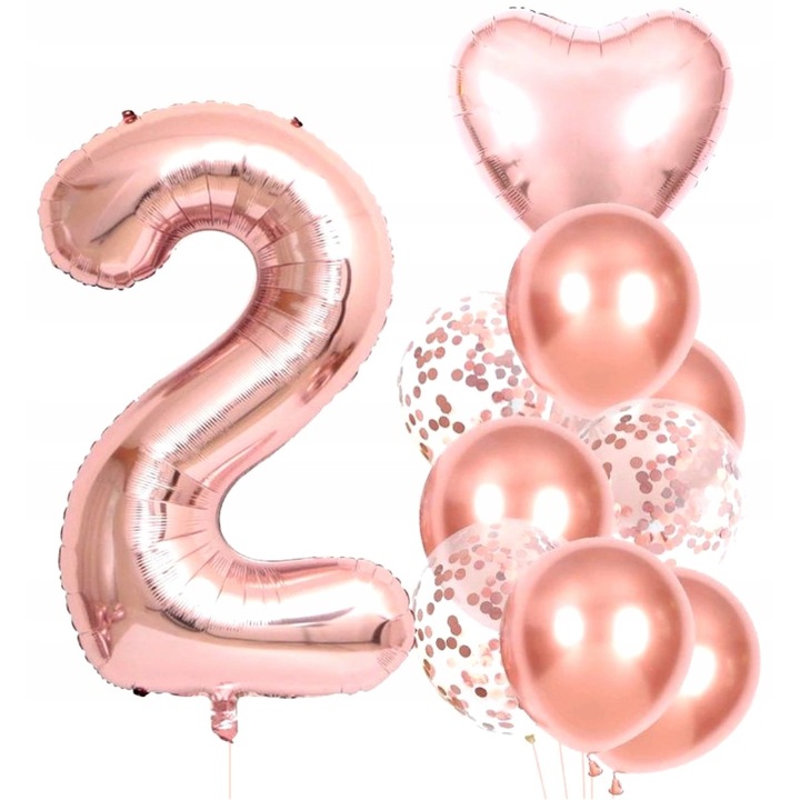 Set 10 de baloane, Nr 2, Pentru zile onomastice, Roz