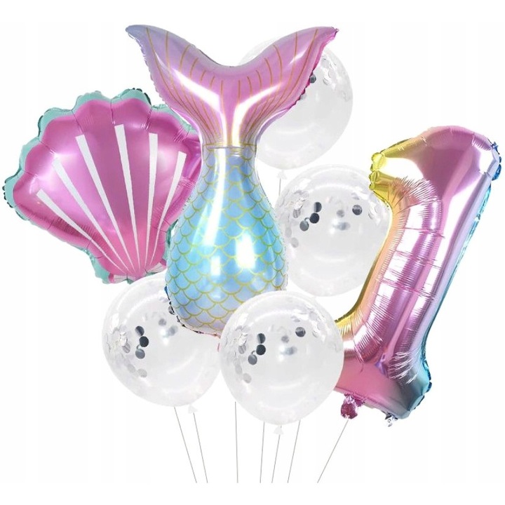 Set 7 de baloane, Nr 1, Pentru zile onomastice, Multicolor