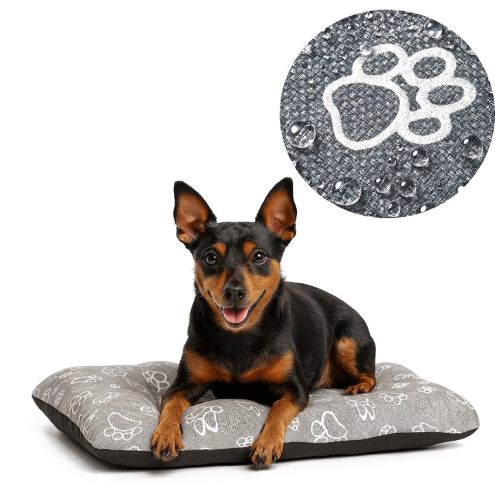 Pat caini si pisici, impermeabil, 55x40 cm, covoras moale, saltea caini rezistenta si confortabila, culcus caini, SuperKissen24