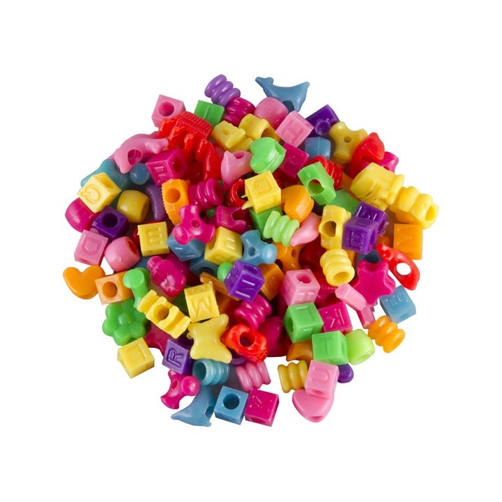 Set 150-250 margele plastic COLORARTE, 50g, multicolor