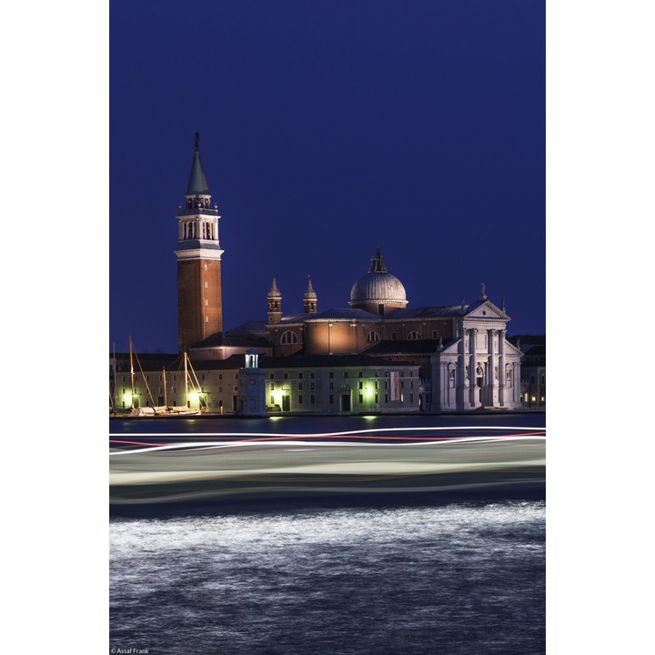 Poster perete, Zakito Posters, 20x30cm Fotografie nocturna a orasului San Giorgio Maggiore de pe Marele Canal, Assaf Frank