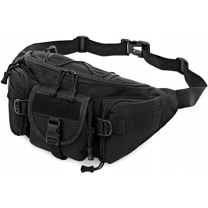 Тактическа чанта, Edibazzar, 20x15x13 см, полиестер, черна