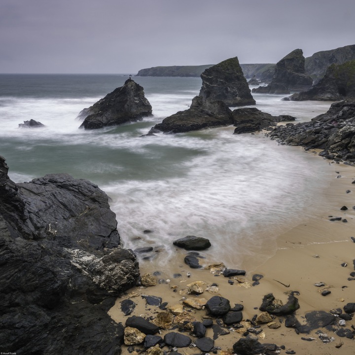 Poster perete, Zakito Posters, 40x40cm Bedruthan Steps Cornwall plaja 3, Assaf Frank