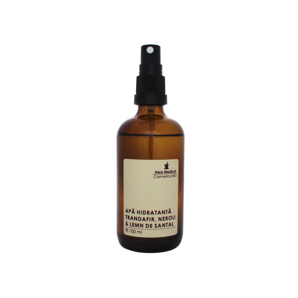 Apa brumizatoare trandafir, neroli & lemn de santal, Hera Medical Cosmetice BIO, 100 ml