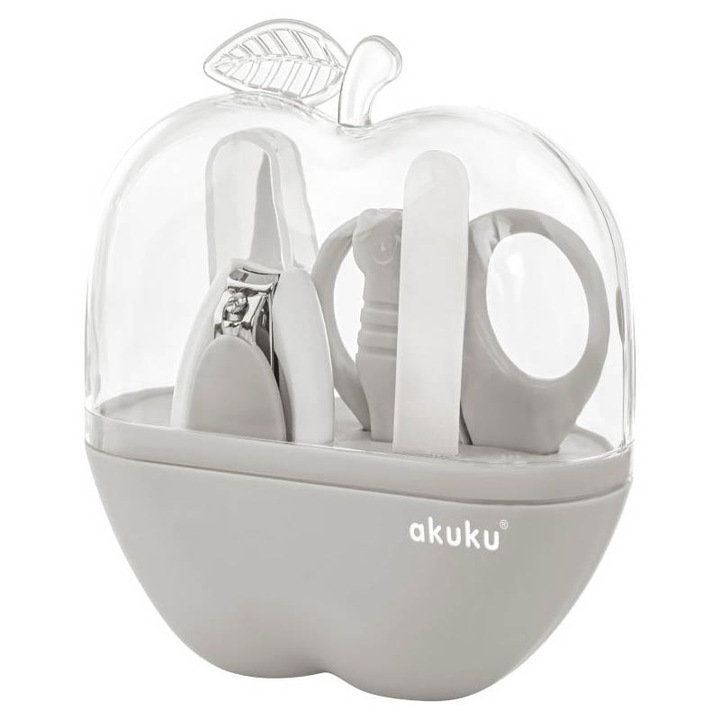 Set de ingrijire pentru bebelusi Akuku A0473, Gri 0-3 luni