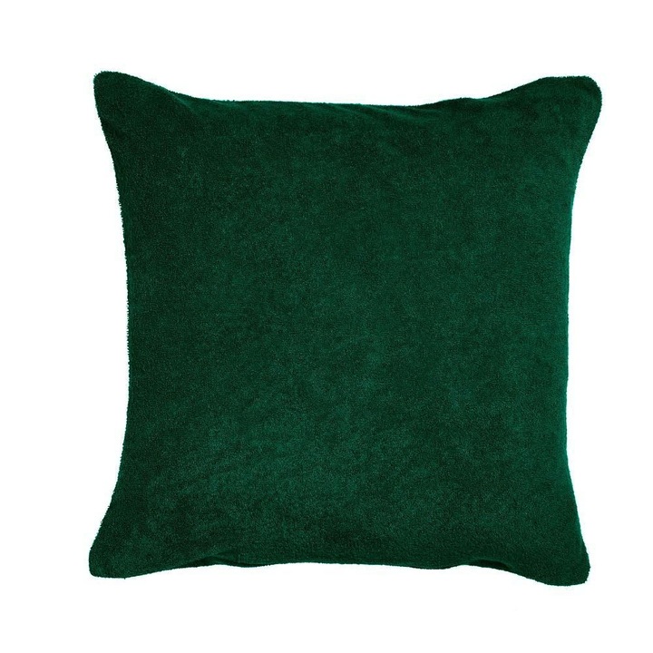 Калъфка за възглавница, Karo, Памук/Полиестер, 40 x 40 cm, 200 g/m2, Изумрудено зелено