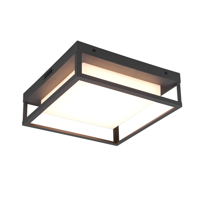 Aplica de exterior, Trio, Metal, Lumina LED, Negru