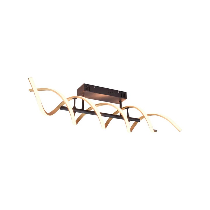 Lustra Sequence, Trio, Metal, Lumina LED, Negru/Auriu