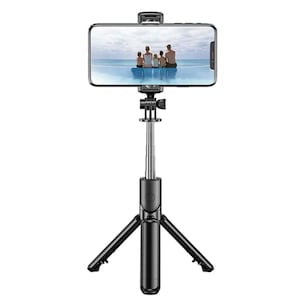 Selfie Stick telescopic reglabil pana la 68 cm cu telecomanda detasabila si conectare Bluetooth