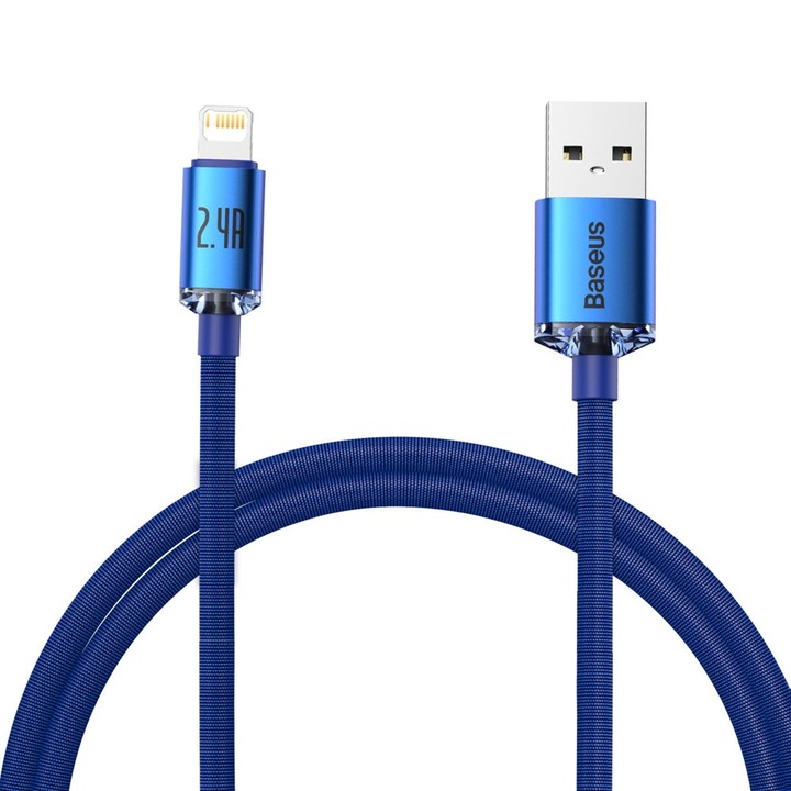 Cablu Data Power USB la Lightning, 2.4A, GEAR Turbo, 2m, P42, PVC, Blue