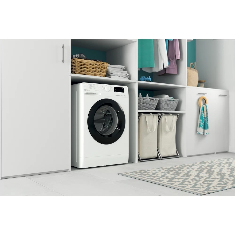 Masina de spalat Slim rufe Indesit MTWSE 61294 WK EE, 6 kg, Clasa C, 1200 RPM, Alb