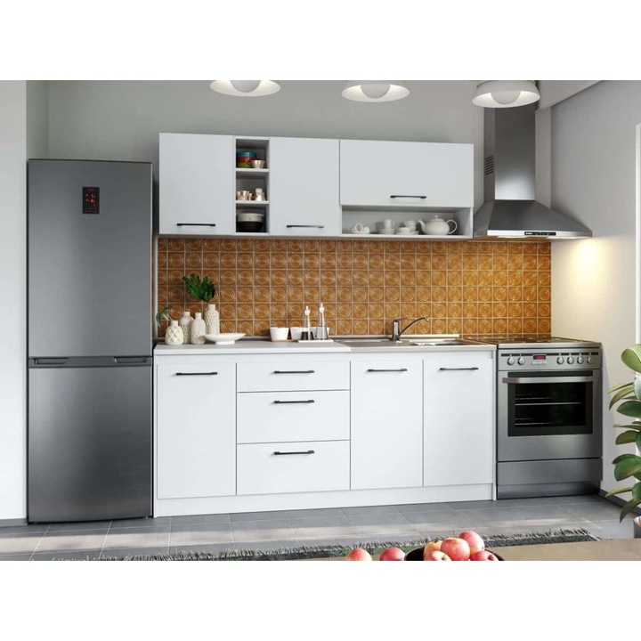 Set Mobila Bucatarie, Mina Pure Alb, C45, L 182 x A 60 x H 200 cm
