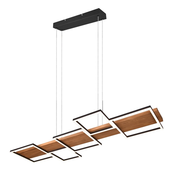 Lustra Harper, Trio, Metal, Lumina LED, Negru/Maro