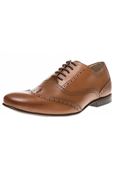 Pantofi barbati Ben Sherman Brogues 16479115, Cu sireturi, Piele naturala, Maro deschis, 43