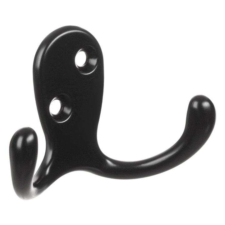 Cuier metalic negru cu suruburi