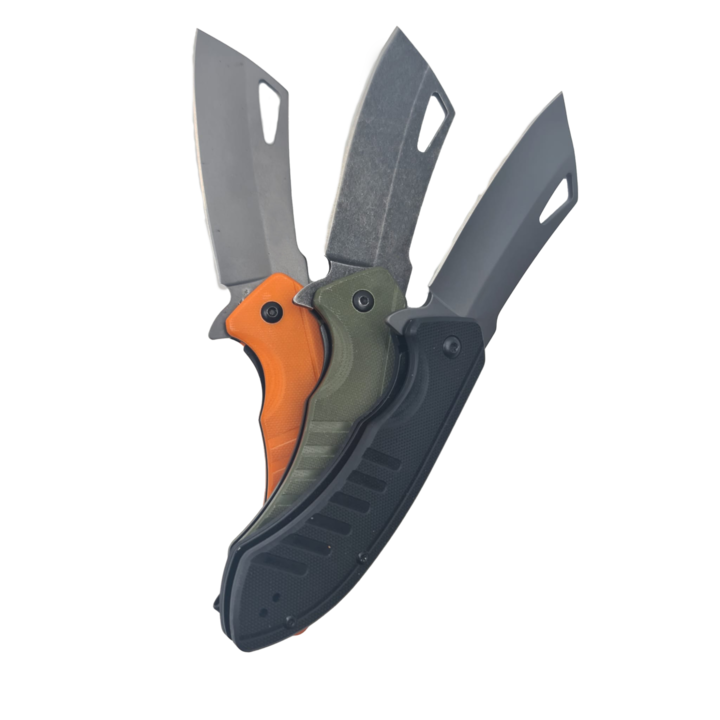 Kit 3x Cutit Pliabil cu Lama Dreapta, Maner Aderent, Prindere Curea, 20 cm, Dalimag