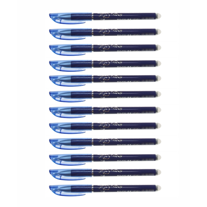 Комплект 12 изтриваеми химикалки Shan, 0,5 мм, Син