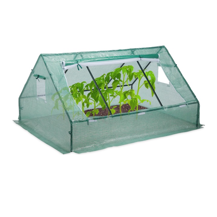 Sera, dimensiuni 110 x 180 x 150 cm, transparent/verde, Relaxdays