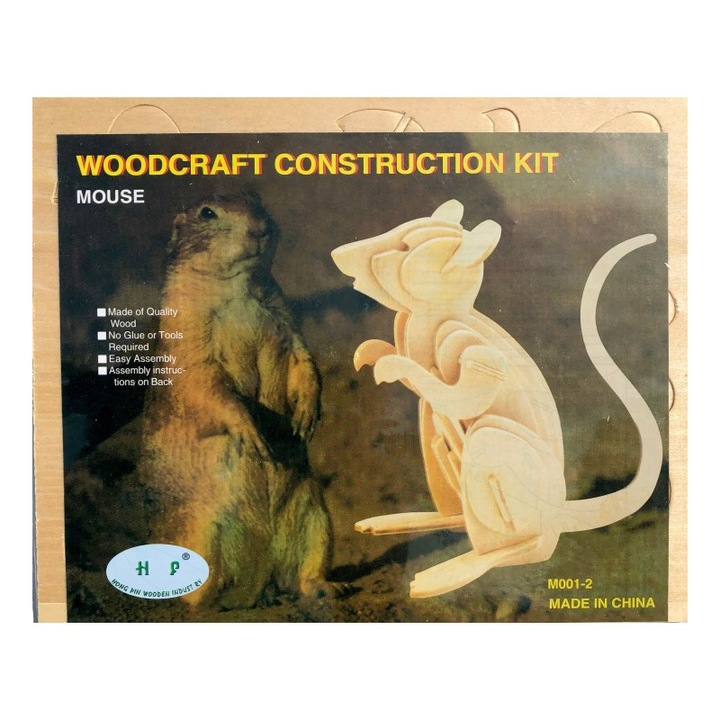 Puzzle lemn 3D -2 foi Colorarte soarece, 210x170mm, 25 piese