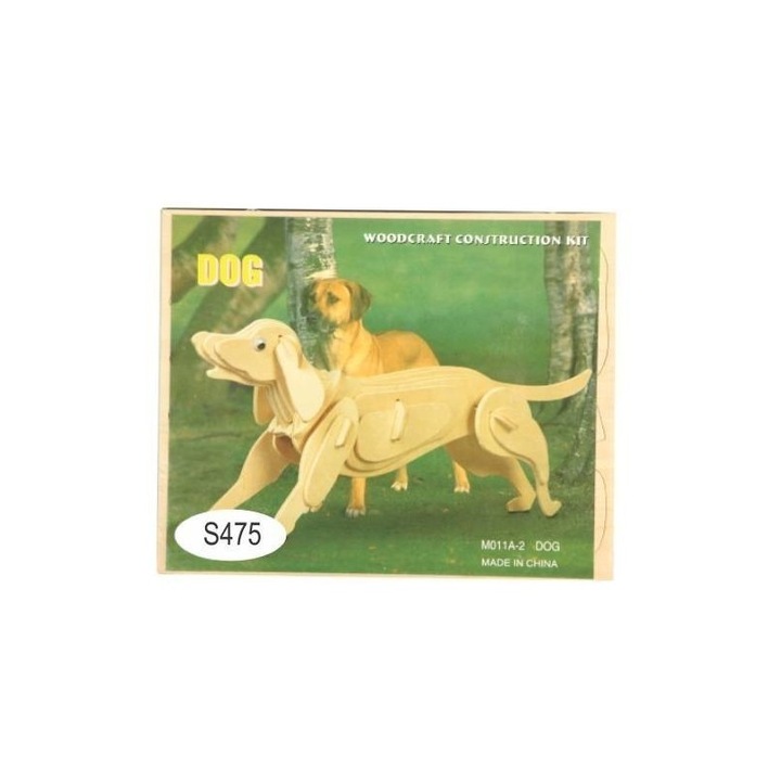 Puzzle lemn 3D -2 foi Colorarte caine, 210x170mm, 33 piese