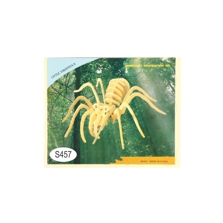 Puzzle lemn 3D -2 foi Colorarte tarantula, 230x185mm, 28 piese