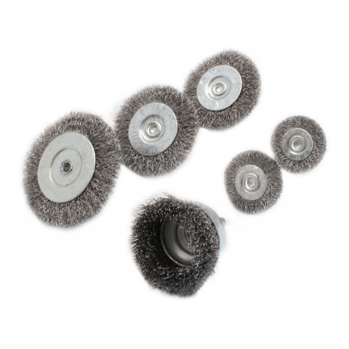 Set de 6 perii din otel cu tija