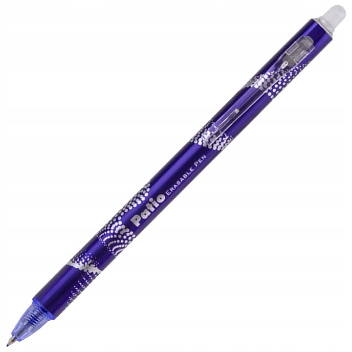 Изтриваема писалка, Patio, синьо мастило, 0,5 mm, синьо/сребристо