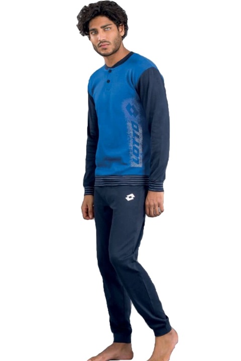 Lotto LP2075, Hosszú férfi pizsama, Kék, XL