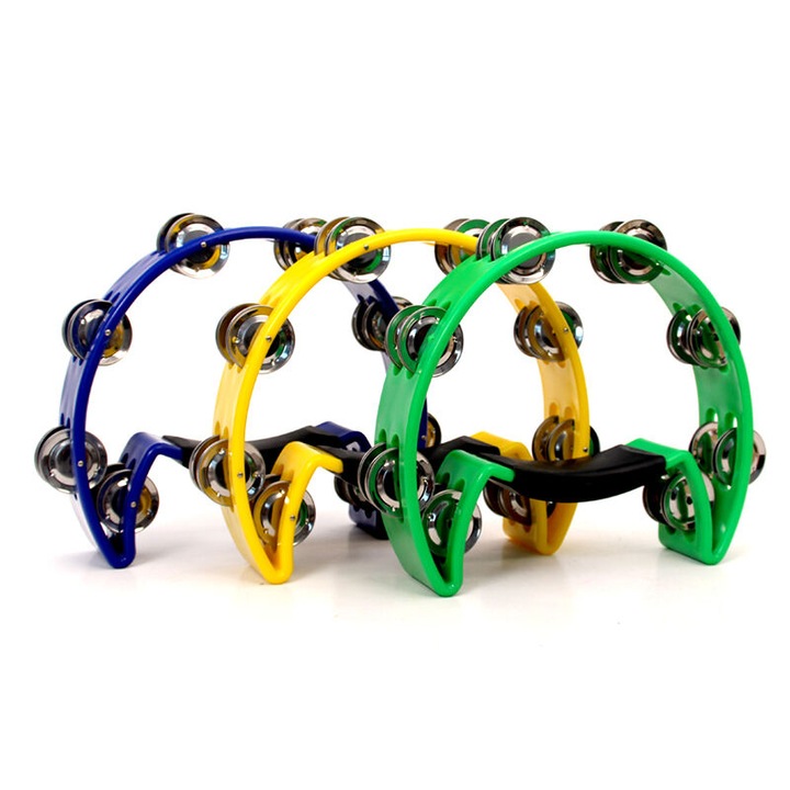 Kézi csörgő 8 dupla csörgővel, 22 cm