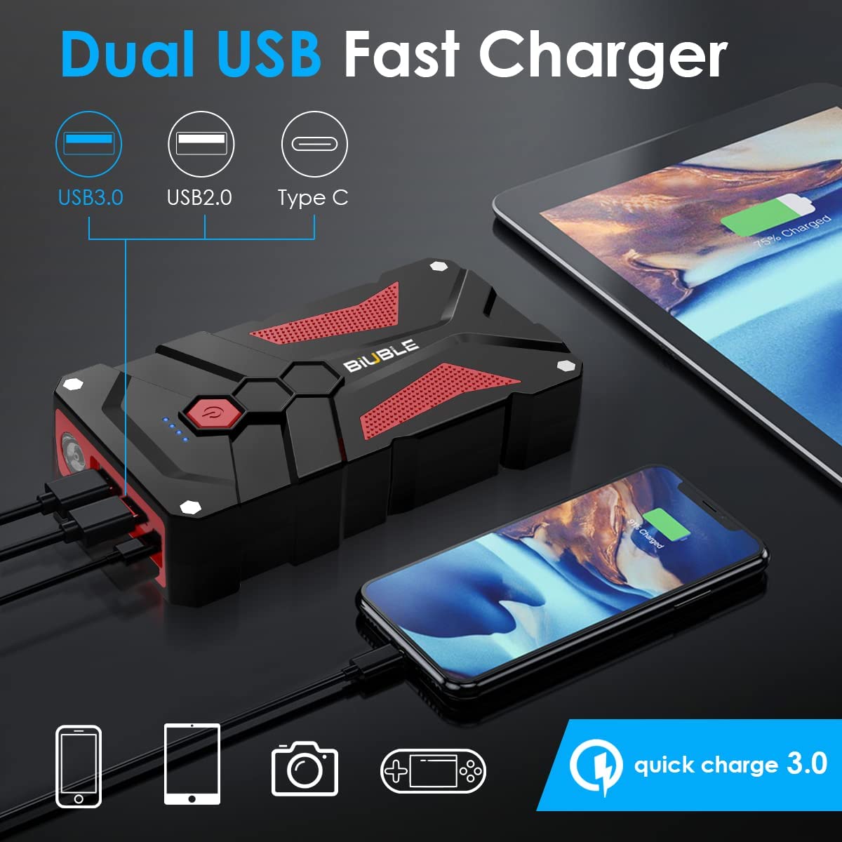 Автомобилен стартер, многофункционален стартов робот 2000A, с функция ...