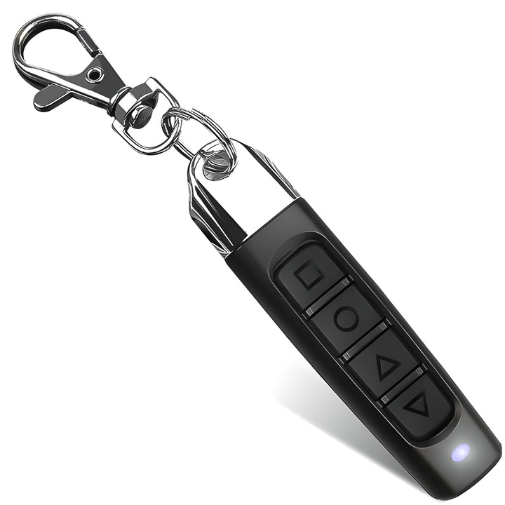 Telecomanda Universala cu Invatare RETOO TechPro, 4 Butoane, Raza de Actiune 50-100m, 433 MHz, Alimentare Baterie, pentru Automatizari Porti, Garaj, Jaluzele, Alarme, Negru