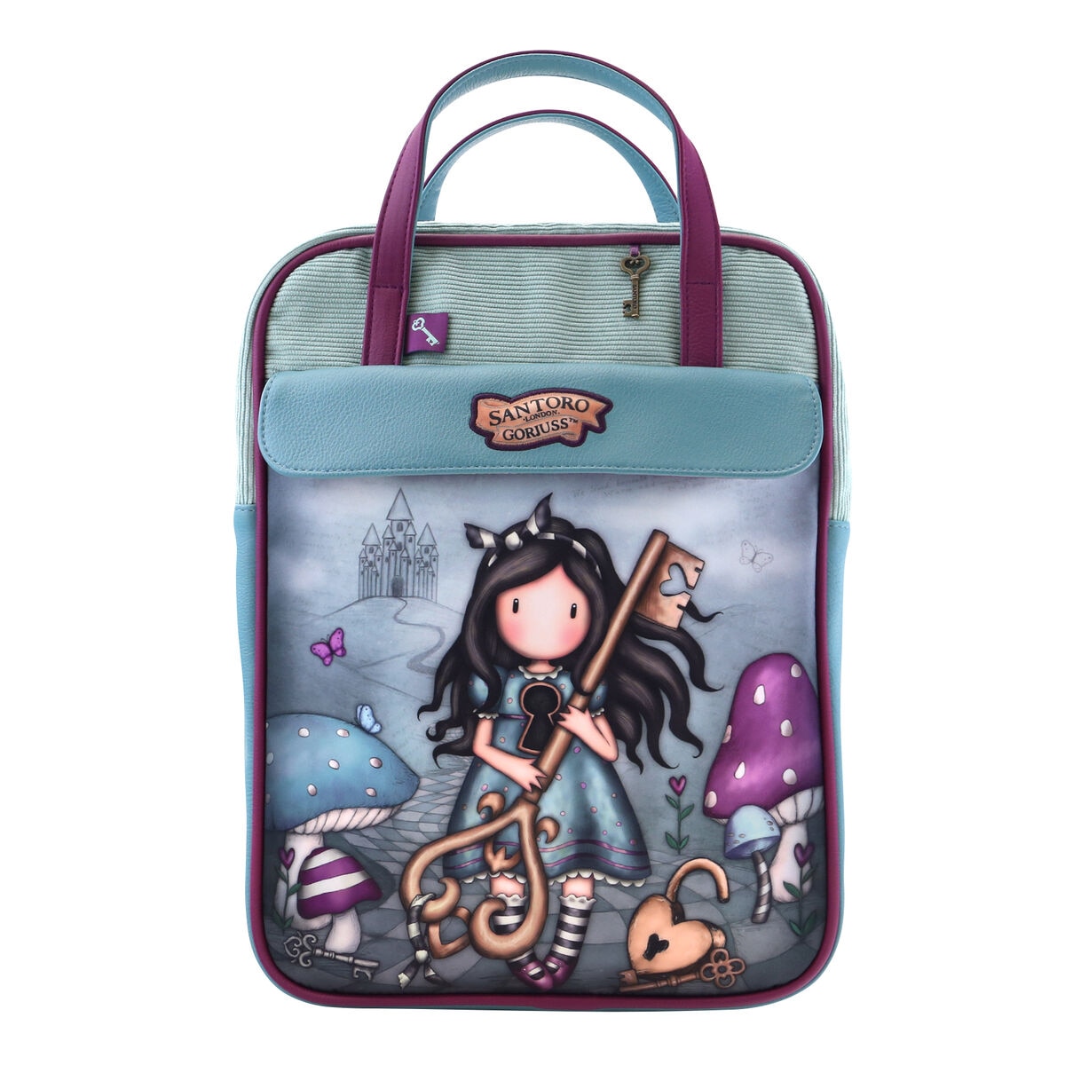 Trousse D'écolier Gorjuss Curiosity Gris Vert - Trousse Néoprène 22cm Pour Enfants
