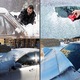 Покривало против сняг за предно стъкло, Алуминий/Памук, Сребрист, 175x95 см