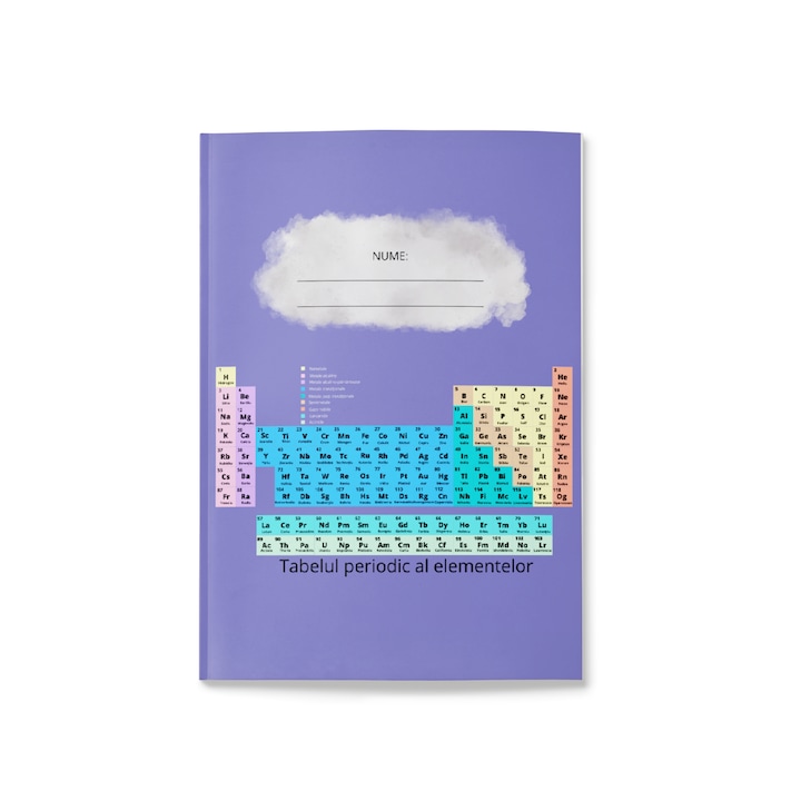 Caiet Studentesc A4, Chimie, Interior matematica, 32 file, 80g/mp, Tabelul periodic, Mov