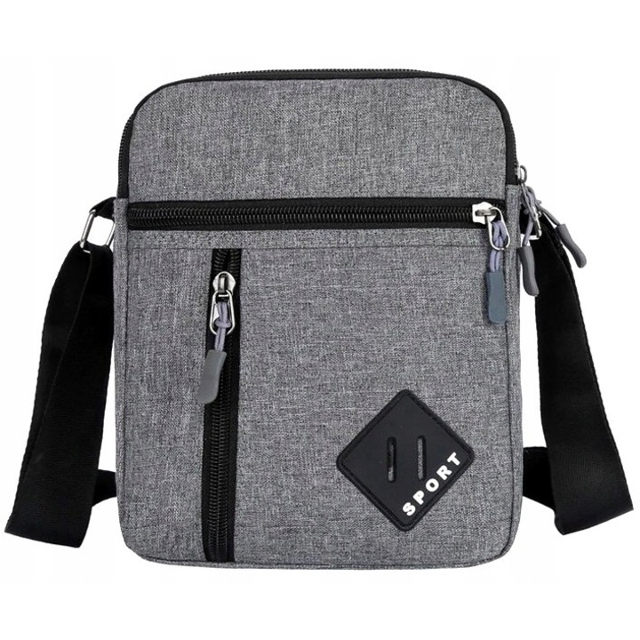 Férfi kézitáska, Edibazzar, Szintetikus, Szürke