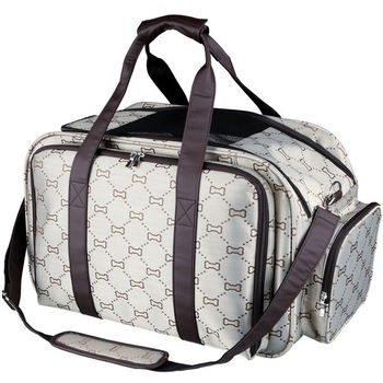 Geanta de transport animale Trixie Maxima, 54x33x32 cm, Bej/Maro Geanta de transport animale Trixie Maxima, 54x33x32 cm, Bej/Maro