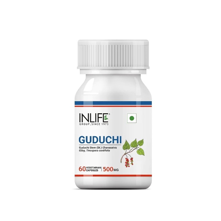 Guduchi Extract Inlife, с противовъзпалителен и имуностимулиращ ефект, 60 капсули, 500 mg