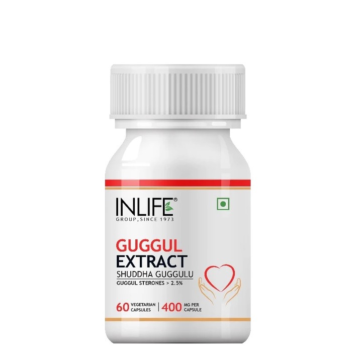 Хранителна добавка Gugul Extract Inlife, с укрепващ и противовъзпалителен ефект, 60 капсули, 400 mg