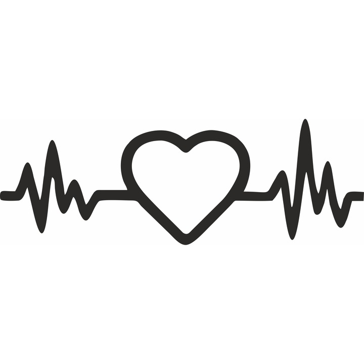 Fém fali dekoráció, Cardiogram szív 1, Modell 4655-1, fekete