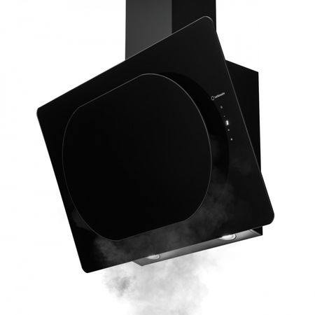 Hota de perete Turbionaire Lisa 85 Wall Black, Motor brushless 800 mc/h, L= 85 cm, Quick Timer, Display digital, Clasa A++, Control tactil, Iluminare LED 4000K, Aspiratie circulara, 3 viteze, Boost, Filtru Aluminiu in 5 straturi