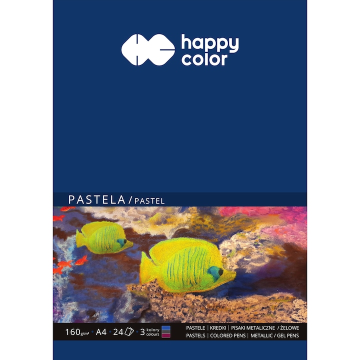 Papiros alátét 3 színben, Happy Color, 24 lap, 160 g/m2