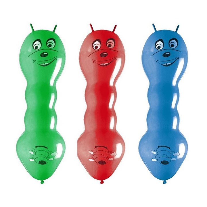 Комплект от 3 балона, Godan, латекс, 75 см, многоцветни