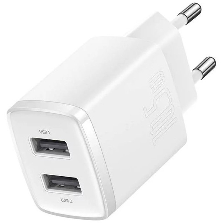 Incarcator telefon, Baseus, USB, 10.5 W, Alb