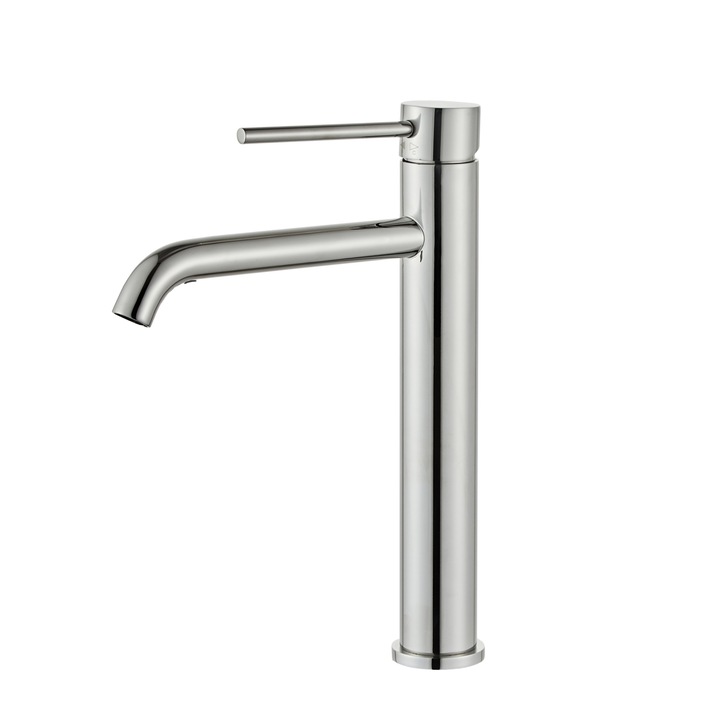 Baterie lavoar zen, montare pe blat, model slim inalt, racorduri w40 cm, culoare chrome lucios, 81300200