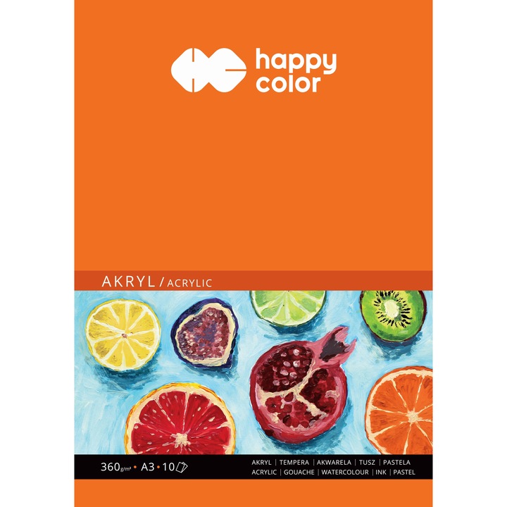 Bloc desen A3, Happy Color, 10 file, 360 g/m2, Alb